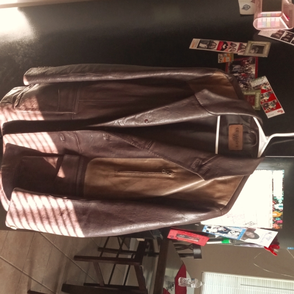 Comstock & Co. Brown leather coat